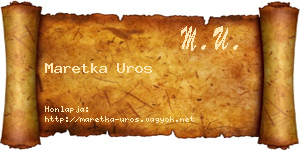 Maretka Uros névjegykártya